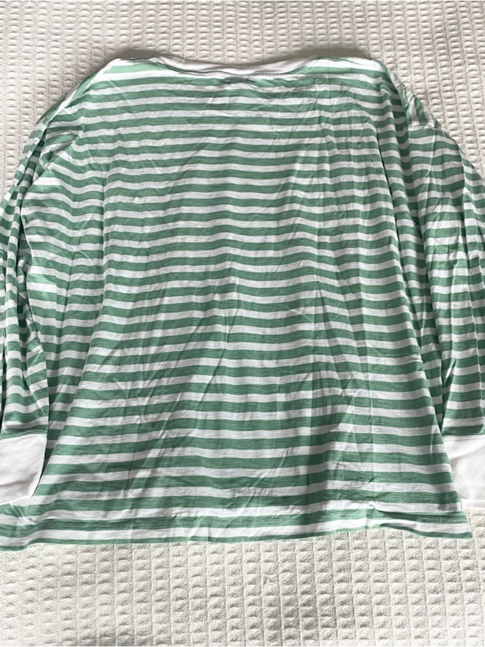 J. Crew Factory Green & White Striped Crewneck Tee XXL - Picture 6 of 6